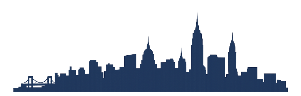 Navy blue city silhouette design
